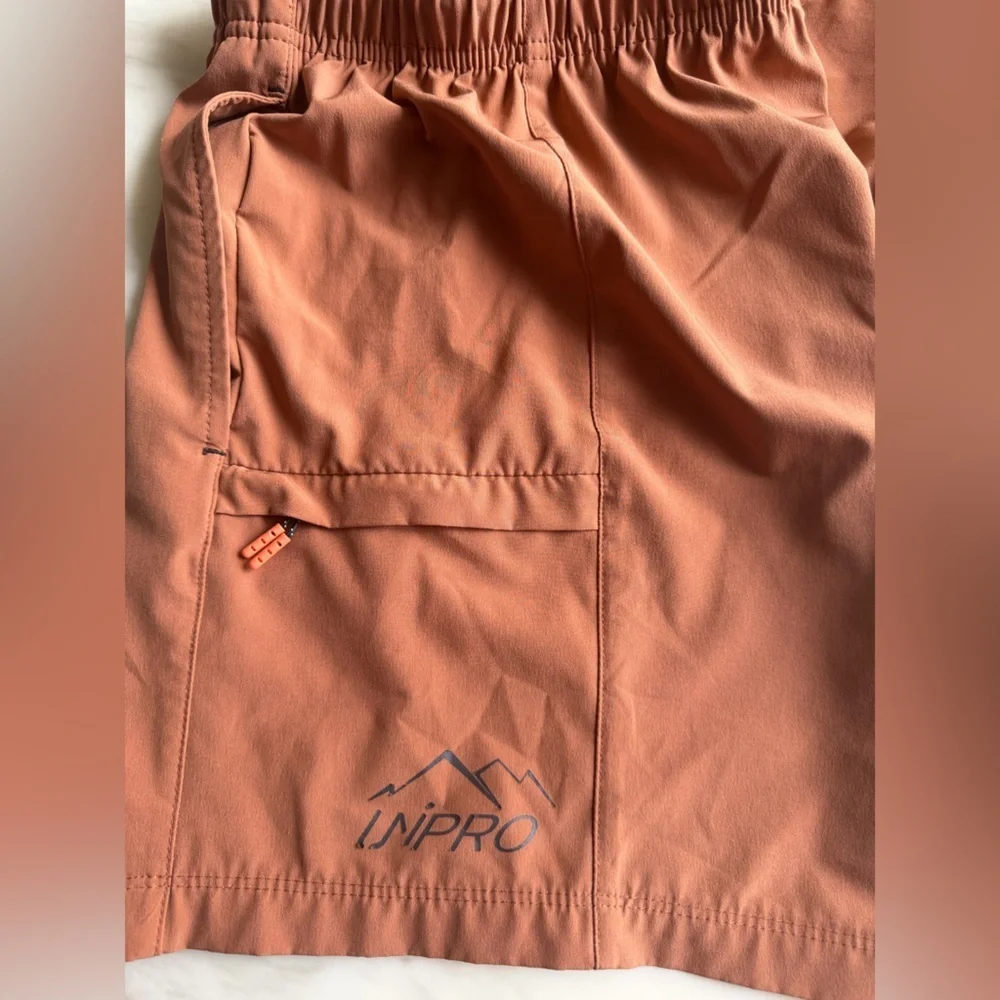 INPRO Men’s Quick Dry Cargo Shorts Brown Drawstring Athletic Size S - Picture 9 of 9